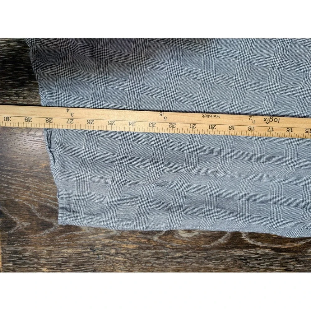 Banana Republic Shirt Mens 2XL Blue Plaid Linen Button Up Long Sleeve Casual